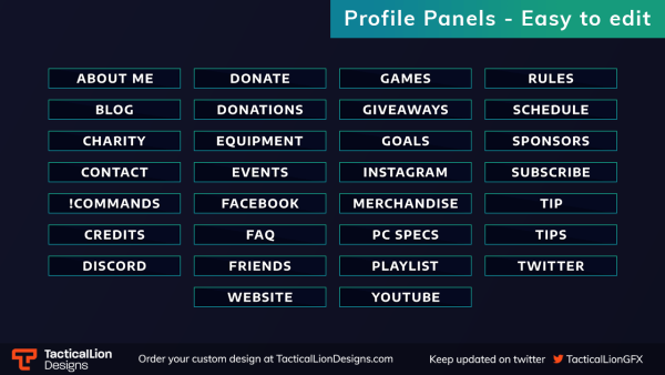Clean Twitch Panels