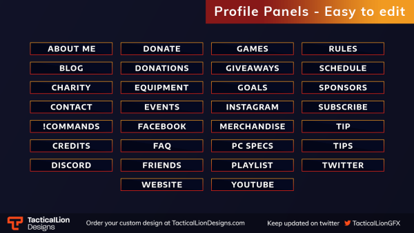Clean Twitch Panels