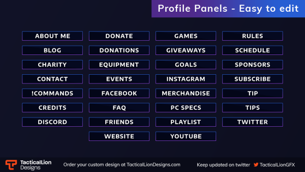 Clean Twitch Panels
