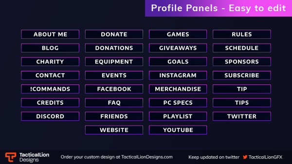 Clean Twitch Panels